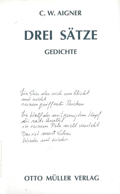 Buchcover 3 Sätze