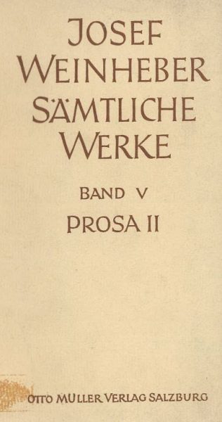 Cover Sämtliche Werke (Band V, Prosa II)